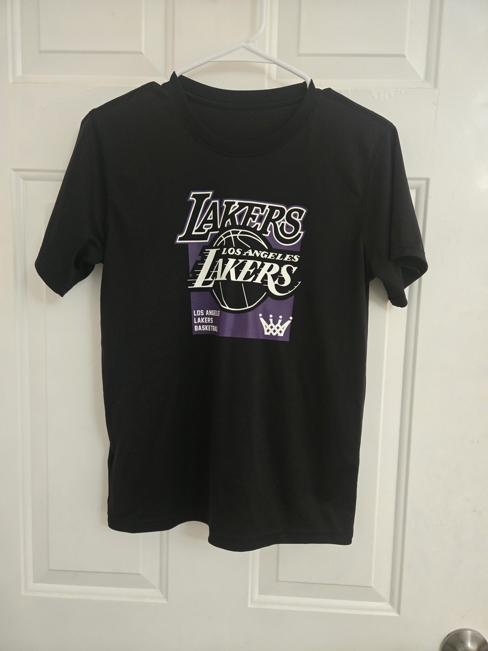 NBA Kids Black Los Angeles Lakers Graphic Tee with Purple Accent Boys Jr Size Sm